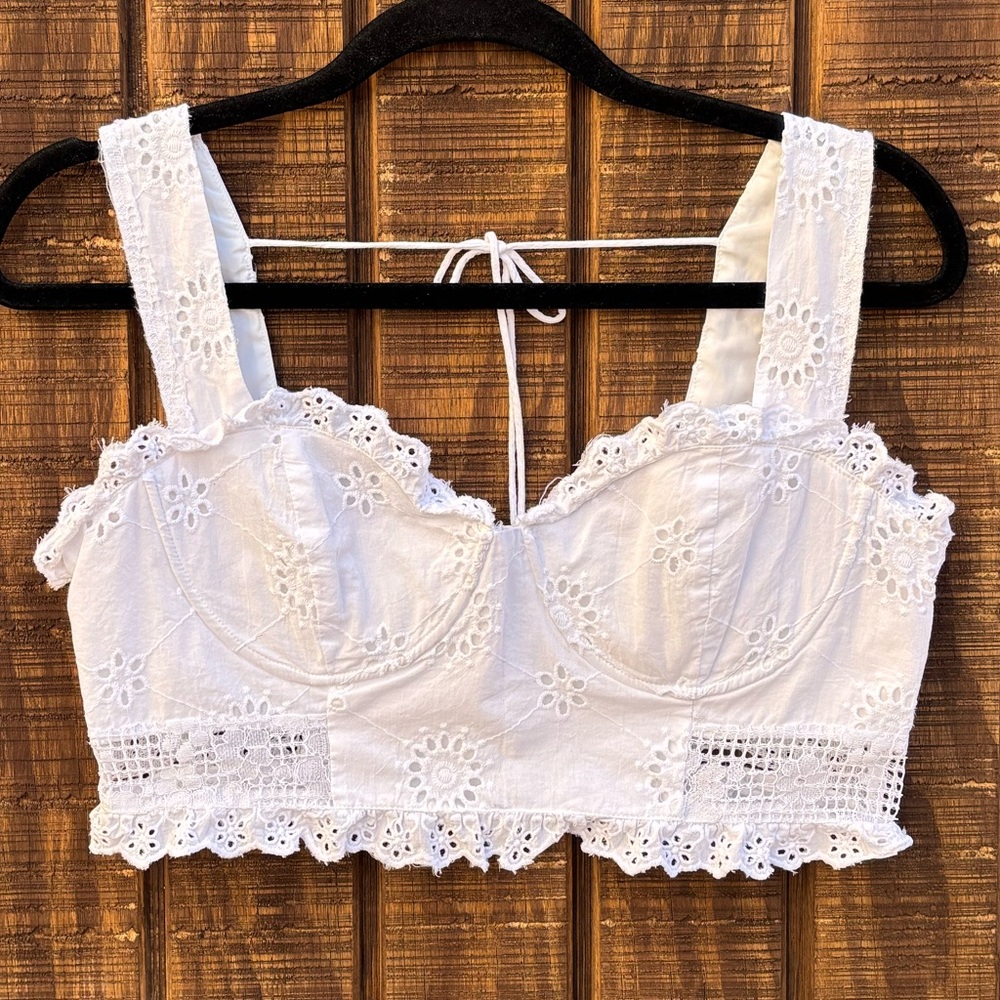 Altar'd State White Lace Crop Top